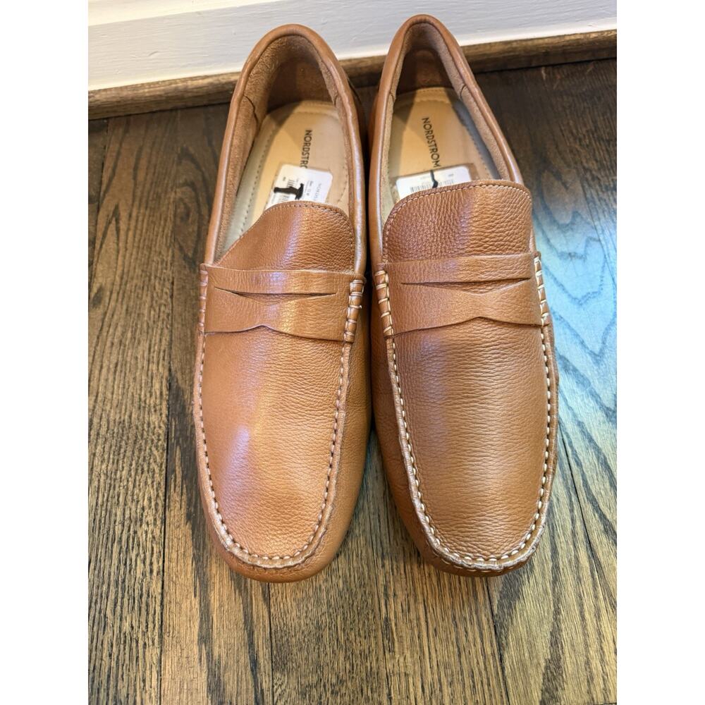 Nordstrom Mens Shop Brown Leather Driving Moccasins Slip Ons Size Mens 12 US